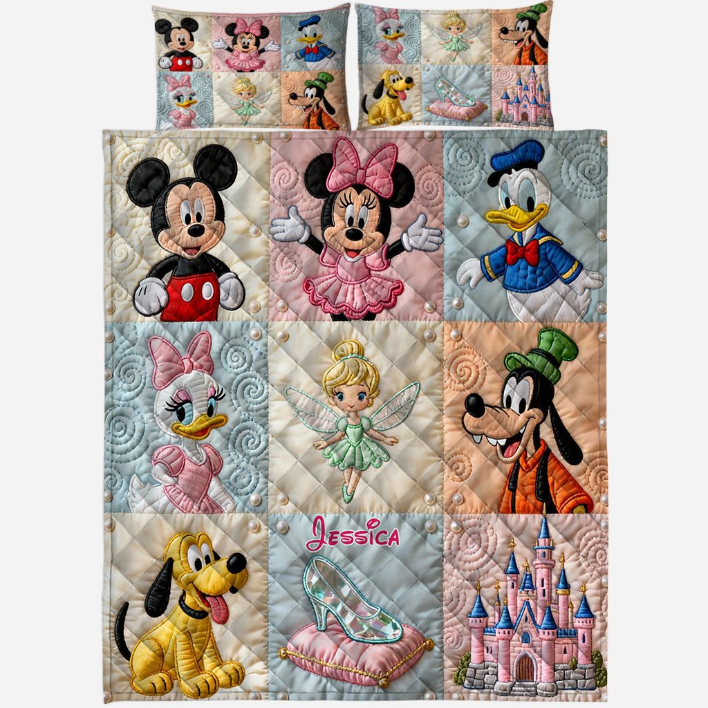 Personalized Disney Mouse Quilt Set Custom Name for Kids Quilt Set GradoCreations