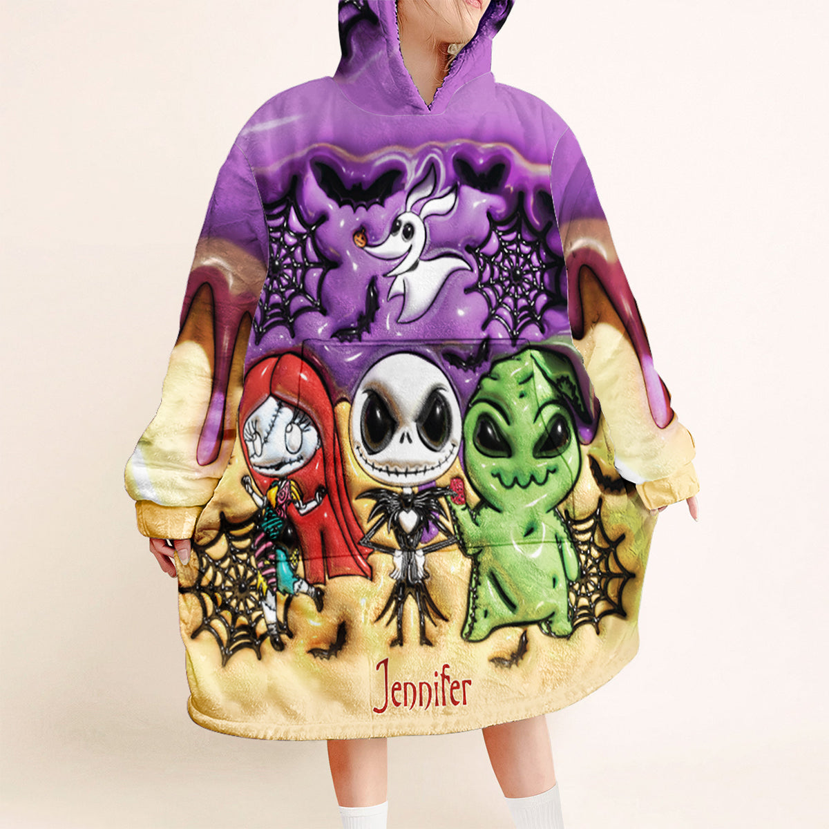 Personalized 3D Nightmare Blanket Hoodie for Kids and Adults Blanket Hoodie GradoCreations