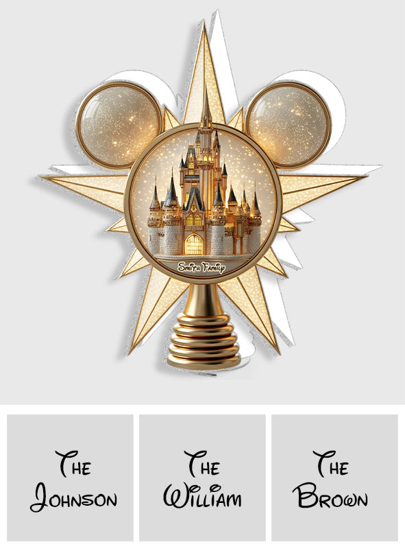 Personalized LED Light Tree Topper with Magical Castle Design for Christmas LED Light Tree Topper GradoCreations