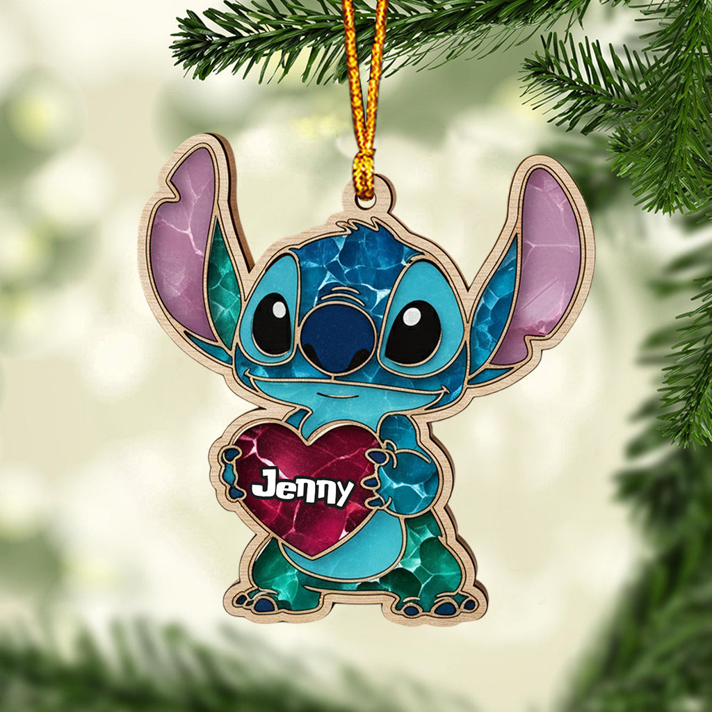 Personalized Ohana Ornament Blue Monster Custom Name Gift Ornament GradoCreations