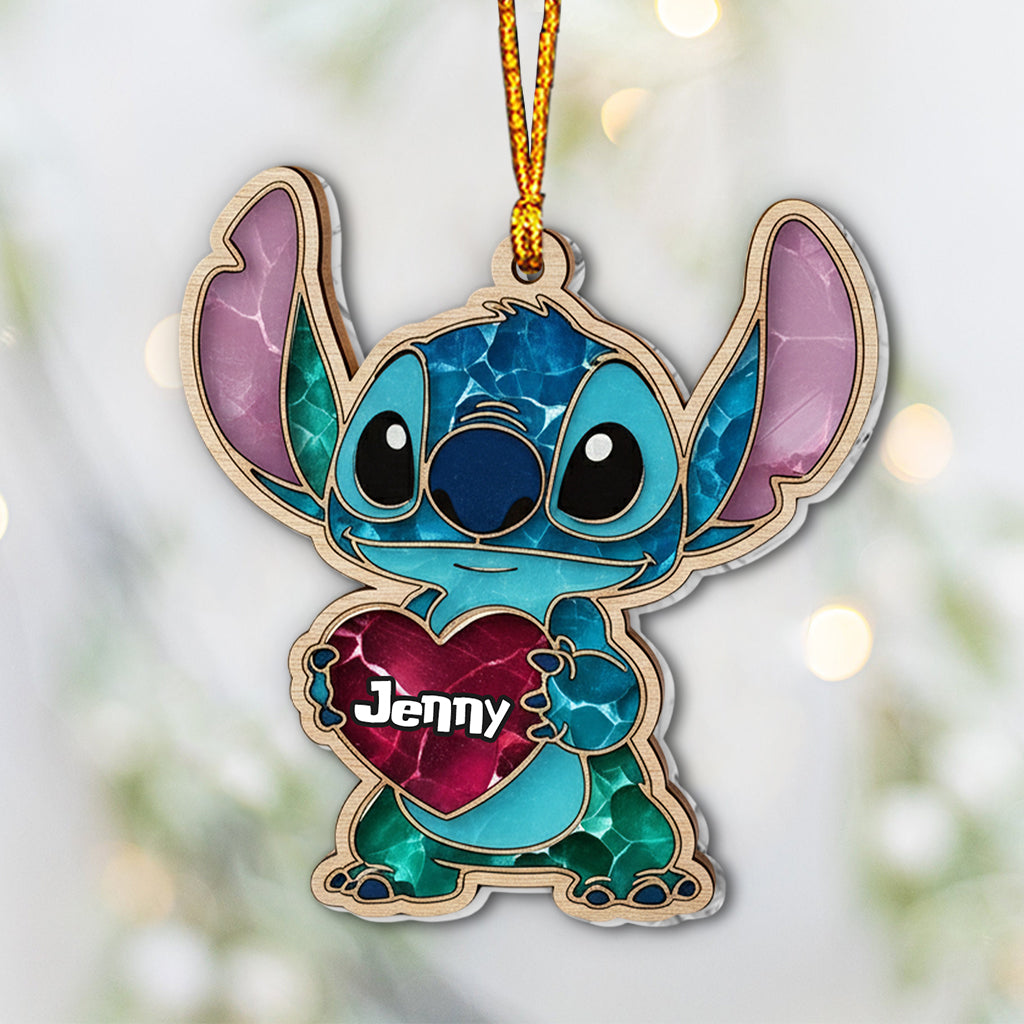 Personalized Ohana Ornament Blue Monster Custom Name Gift Ornament GradoCreations