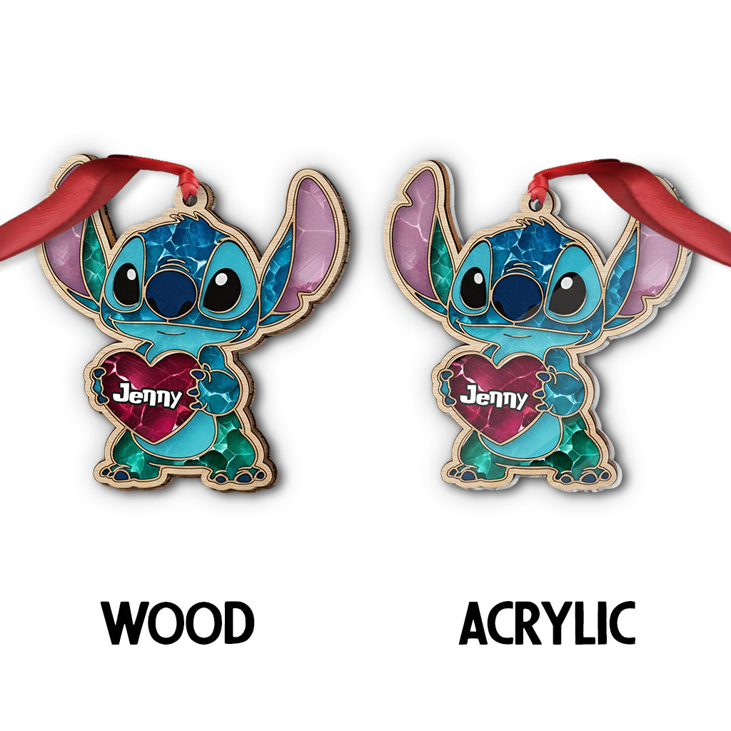 Personalized Ohana Ornament Blue Monster Custom Name Gift Ornament GradoCreations