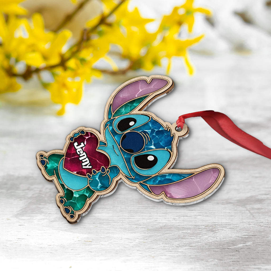 Personalized Ohana Ornament Blue Monster Custom Name Gift Ornament GradoCreations