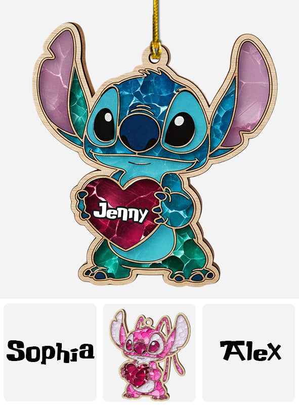 Personalized Ohana Ornament Blue Monster Custom Name Gift Ornament GradoCreations
