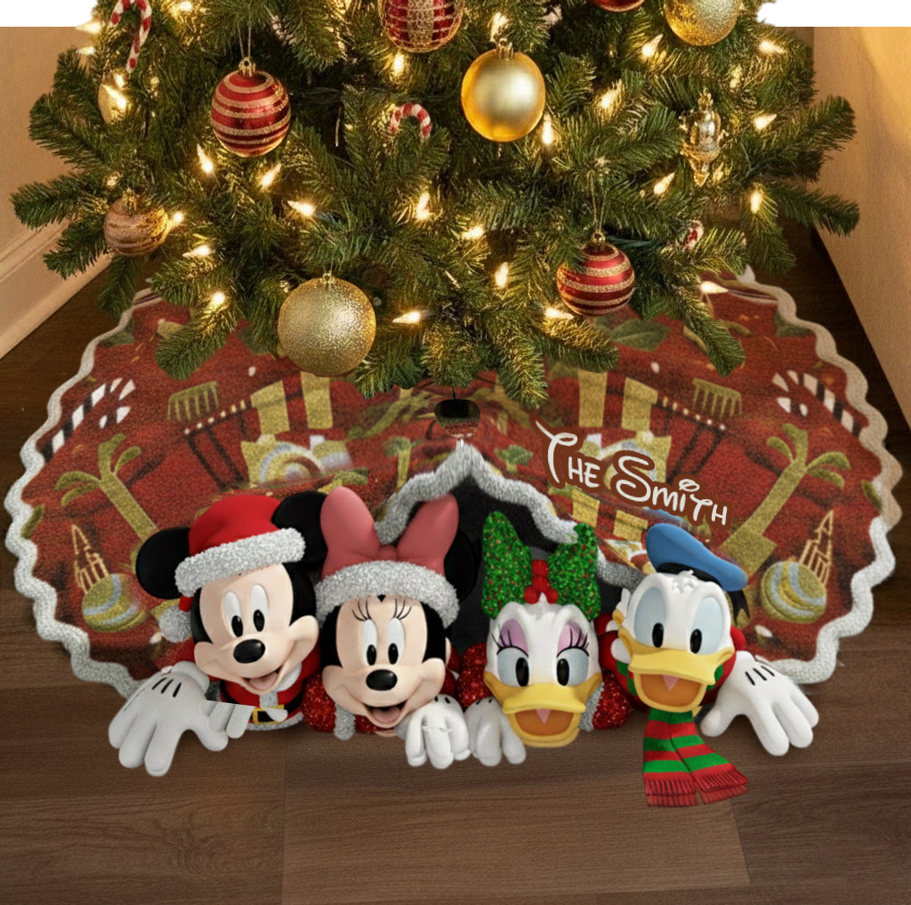 Personalized Mouse Shaped Tree Skirt Custom Name for Christmas Shaped Tree Skirt GradoCreations