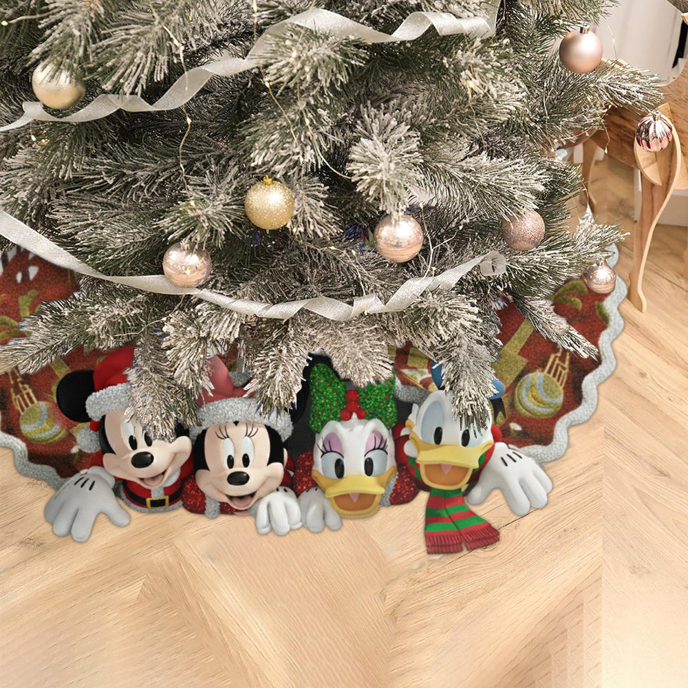 Personalized Mouse Shaped Tree Skirt Custom Name for Christmas Shaped Tree Skirt GradoCreations