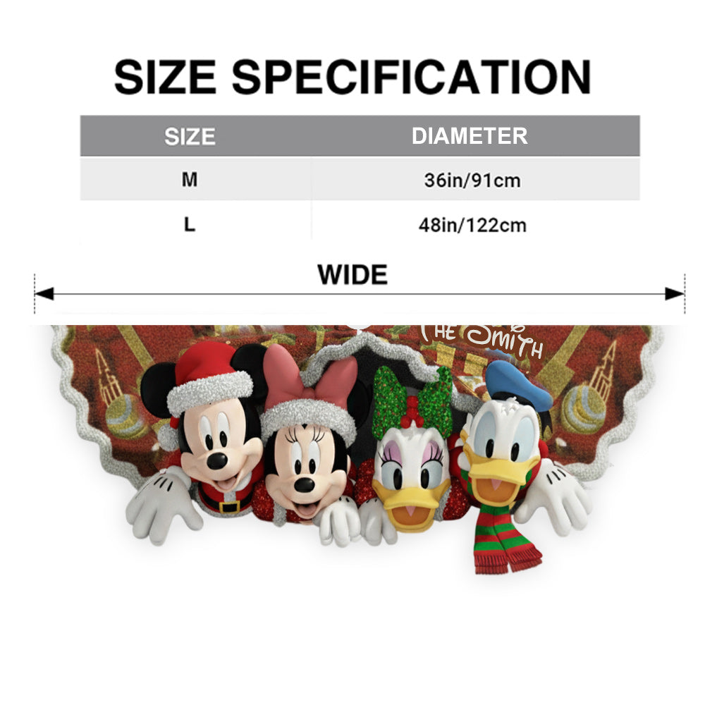 Personalized Mouse Shaped Tree Skirt Custom Name for Christmas Shaped Tree Skirt GradoCreations