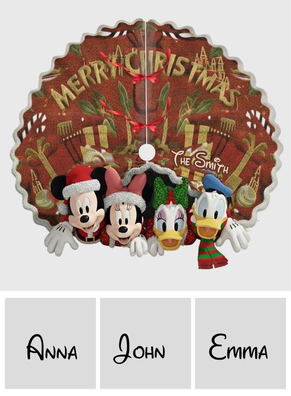 Personalized Mouse Shaped Tree Skirt Custom Name for Christmas Shaped Tree Skirt GradoCreations
