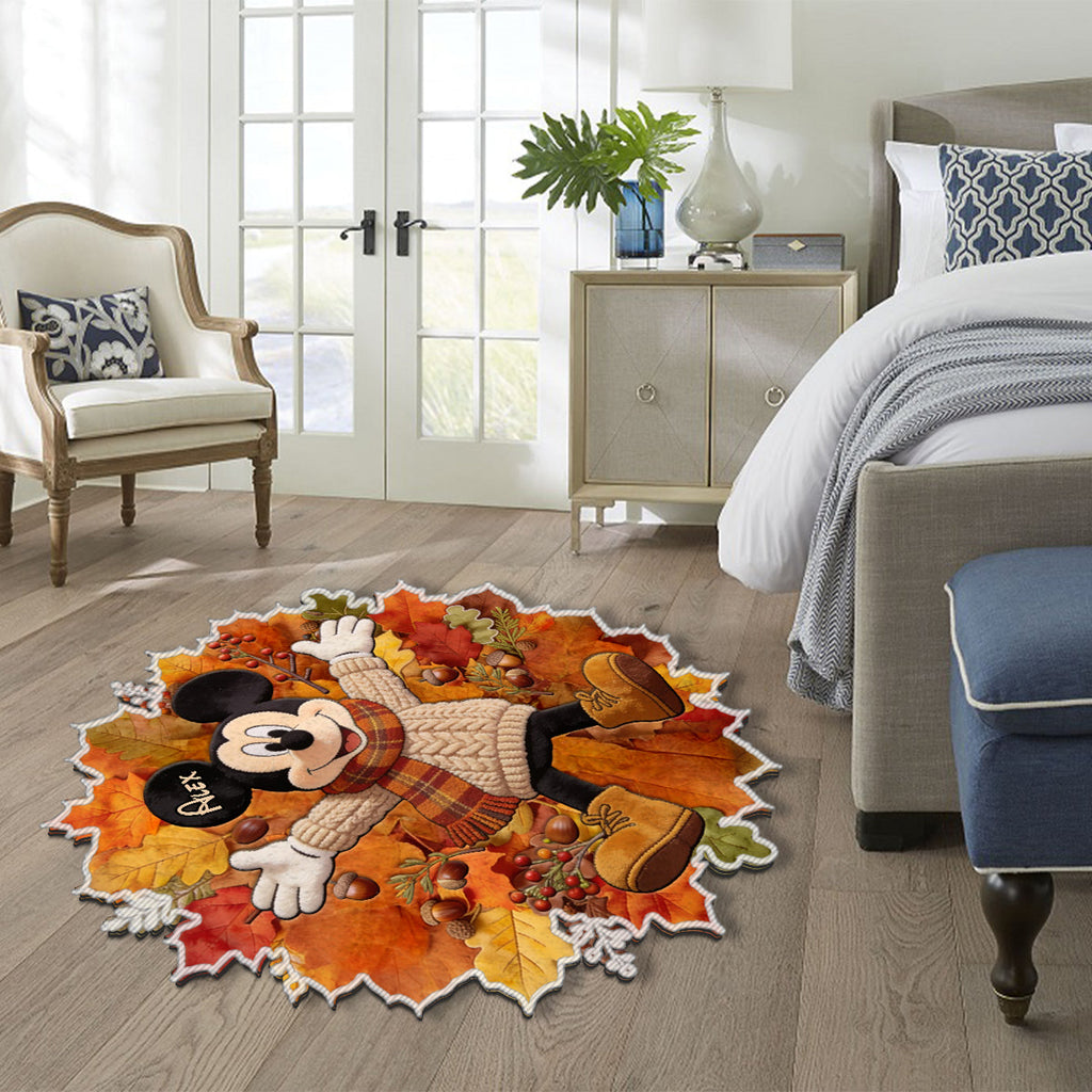 Personalized Fall-Themed Non-Slip Rug with Custom Name for Kids Non-Slip Tufted Rug GradoCreations