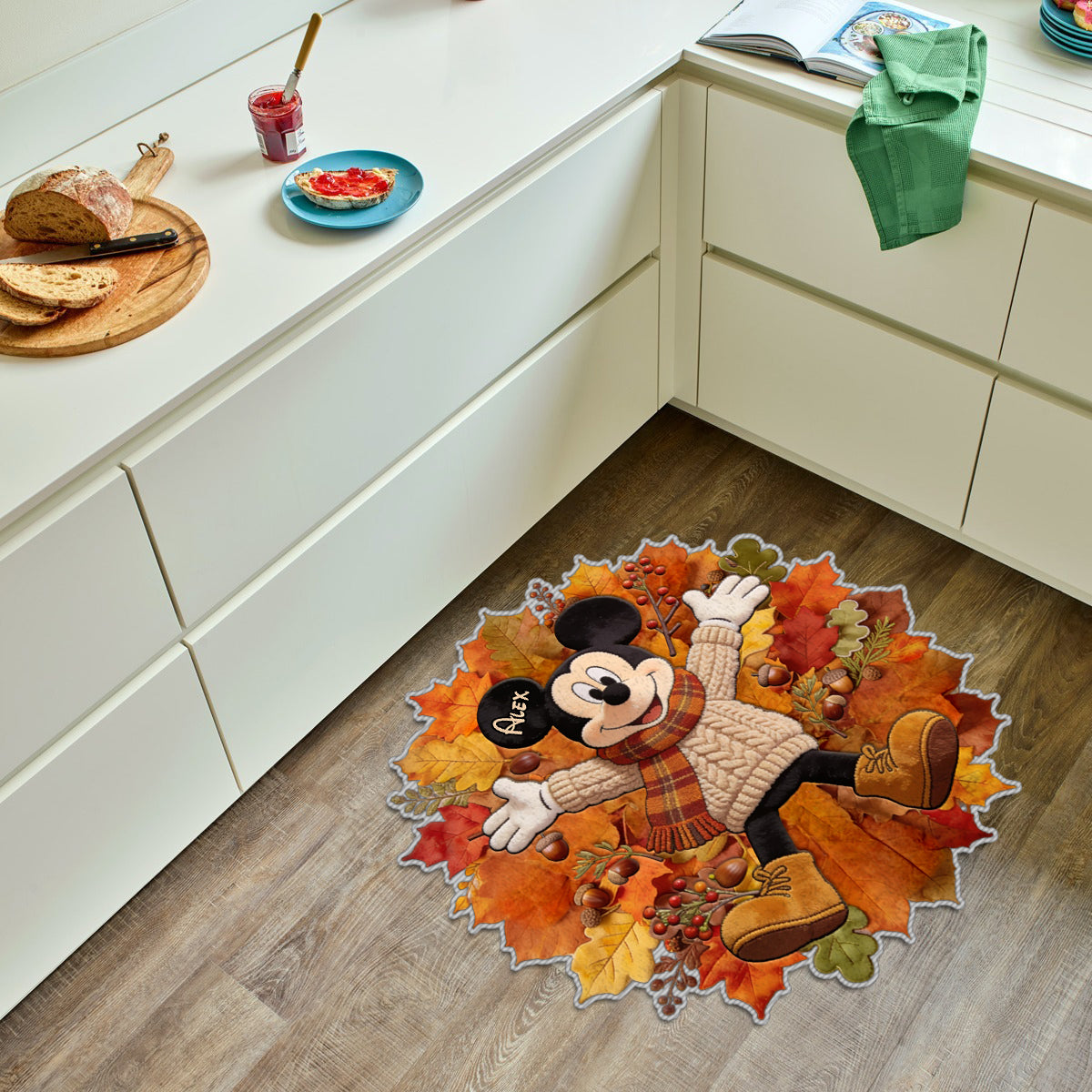 Personalized Fall-Themed Non-Slip Rug with Custom Name for Kids Non-Slip Tufted Rug GradoCreations