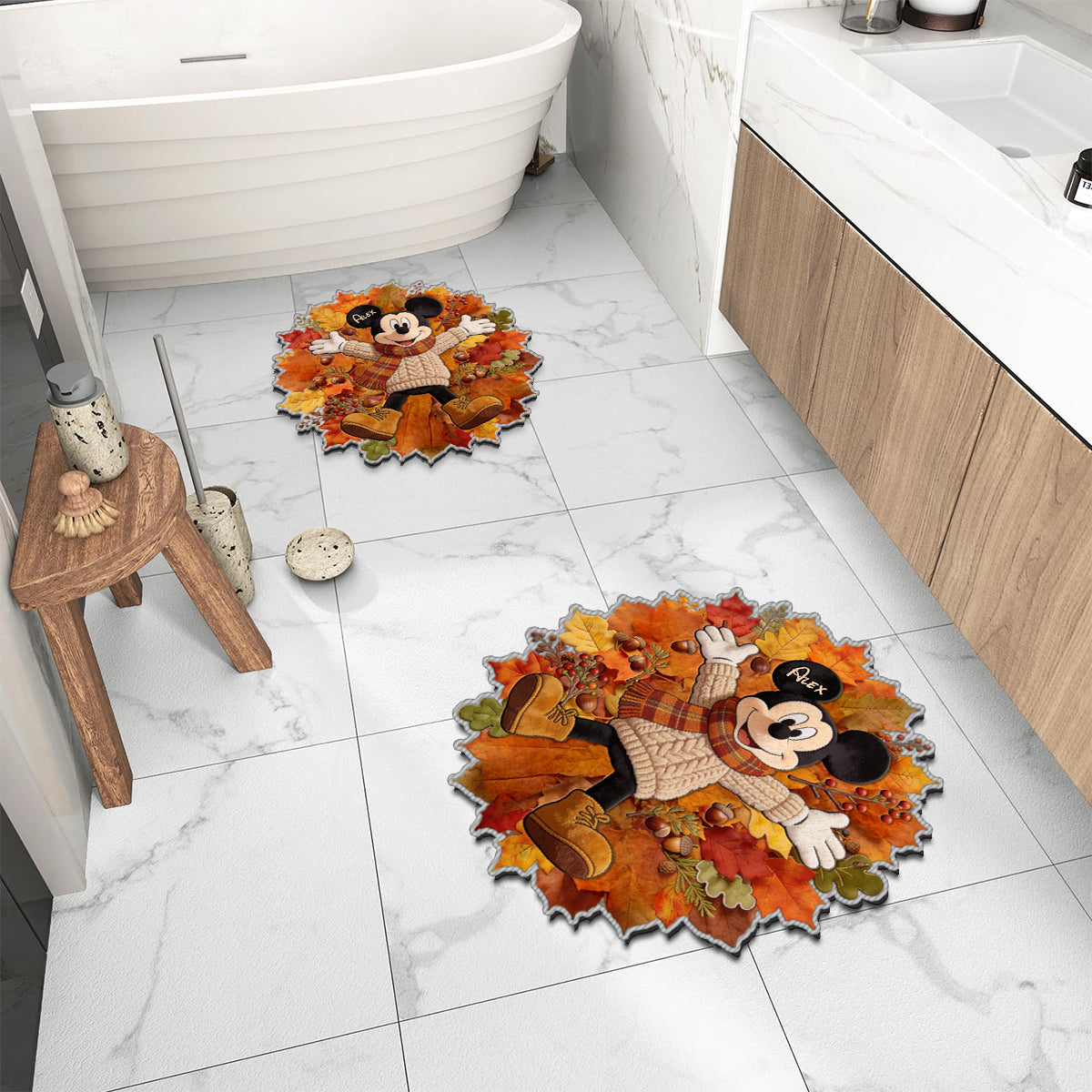 Personalized Fall-Themed Non-Slip Rug with Custom Name for Kids Non-Slip Tufted Rug GradoCreations