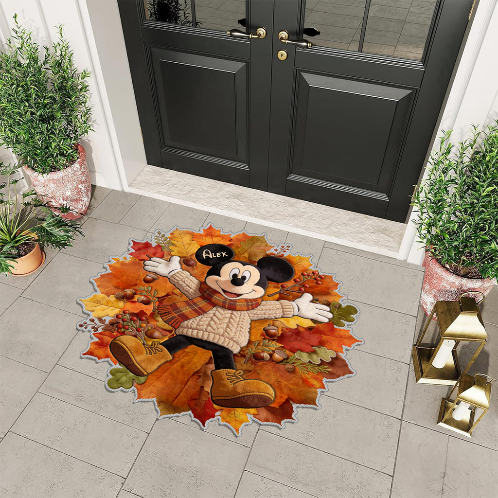 Personalized Fall-Themed Non-Slip Rug with Custom Name for Kids Non-Slip Tufted Rug GradoCreations