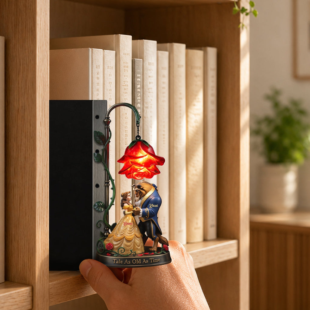 Personalized 3D Beauty and The Beast Bookshelf Lamp Gift for Couples Bookshelf Lamp GradoCreations