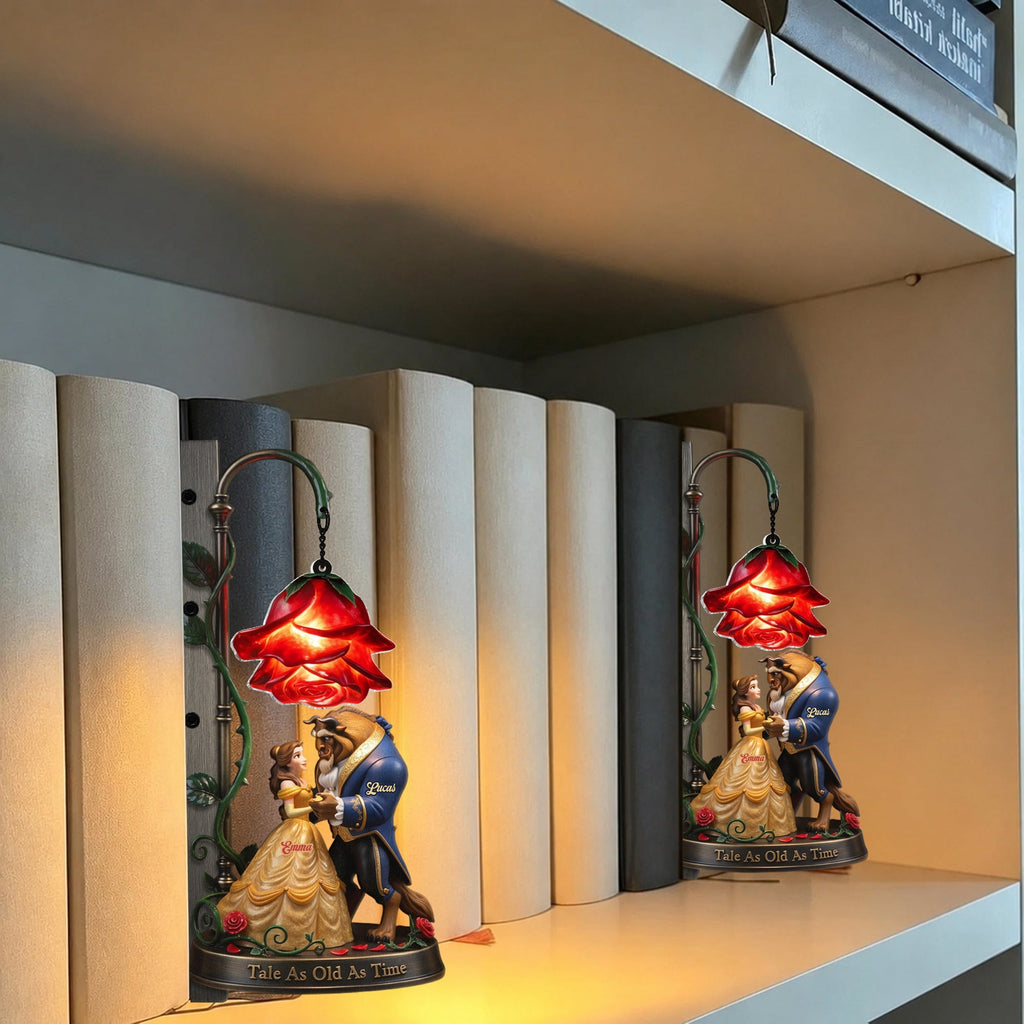 Personalized 3D Beauty and The Beast Bookshelf Lamp Gift for Couples Bookshelf Lamp GradoCreations