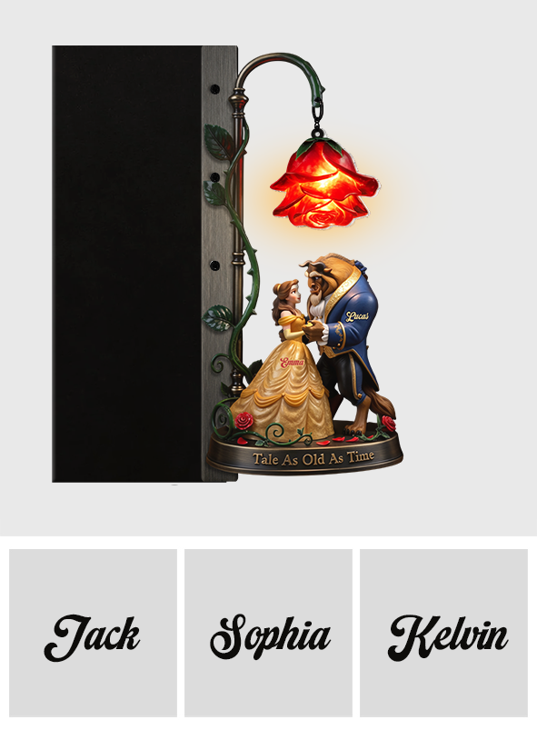 Personalized 3D Beauty and The Beast Bookshelf Lamp Gift for Couples Bookshelf Lamp GradoCreations