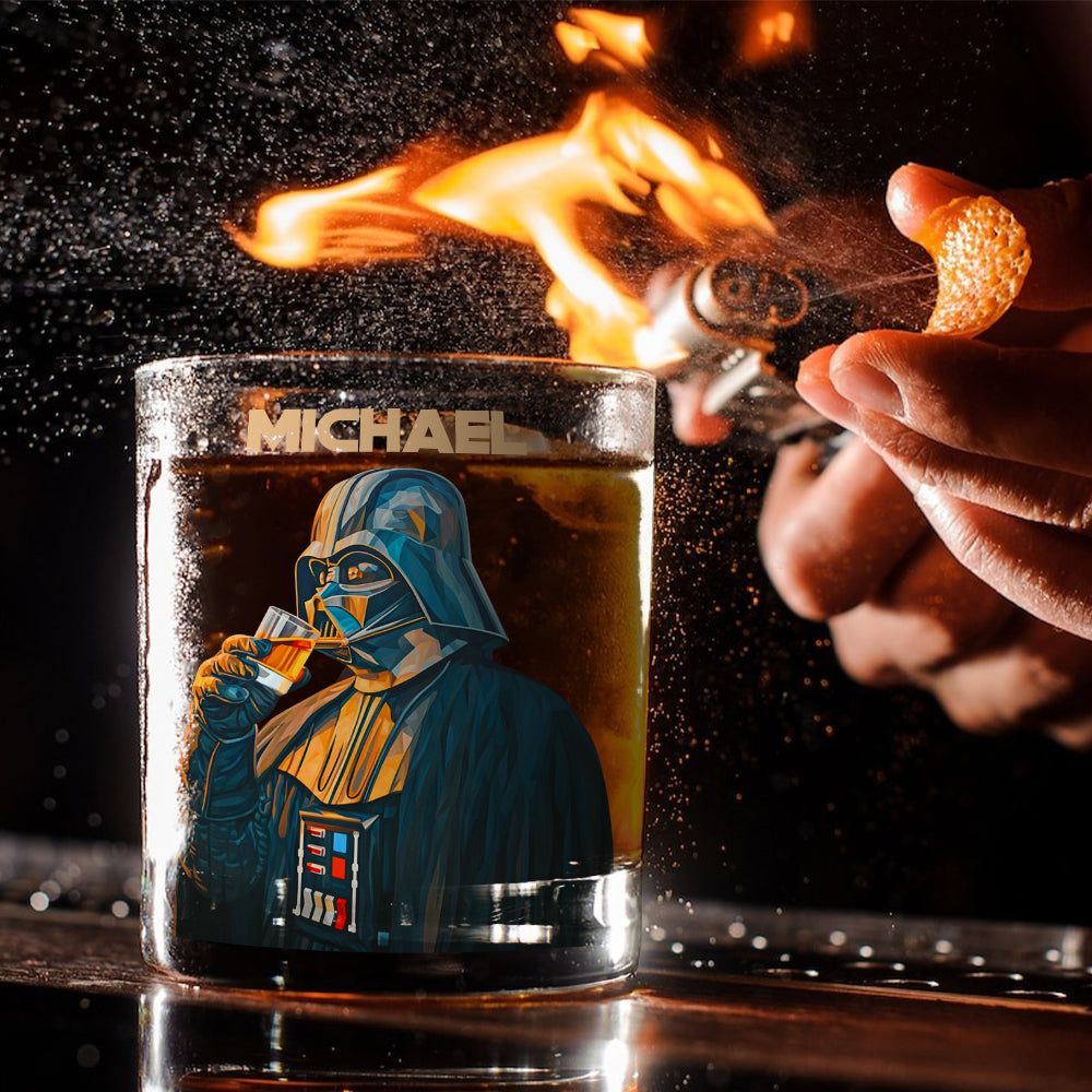 Personalized Darth Vader Whiskey Glass Custom Name Gift for Him Whiskey Glass GradoCreations