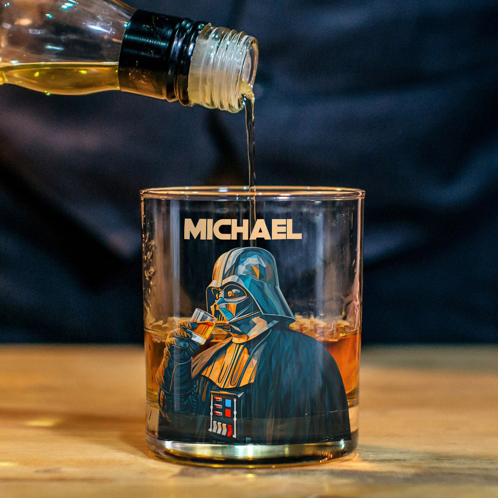 Personalized Darth Vader Whiskey Glass Custom Name Gift for Him Whiskey Glass GradoCreations