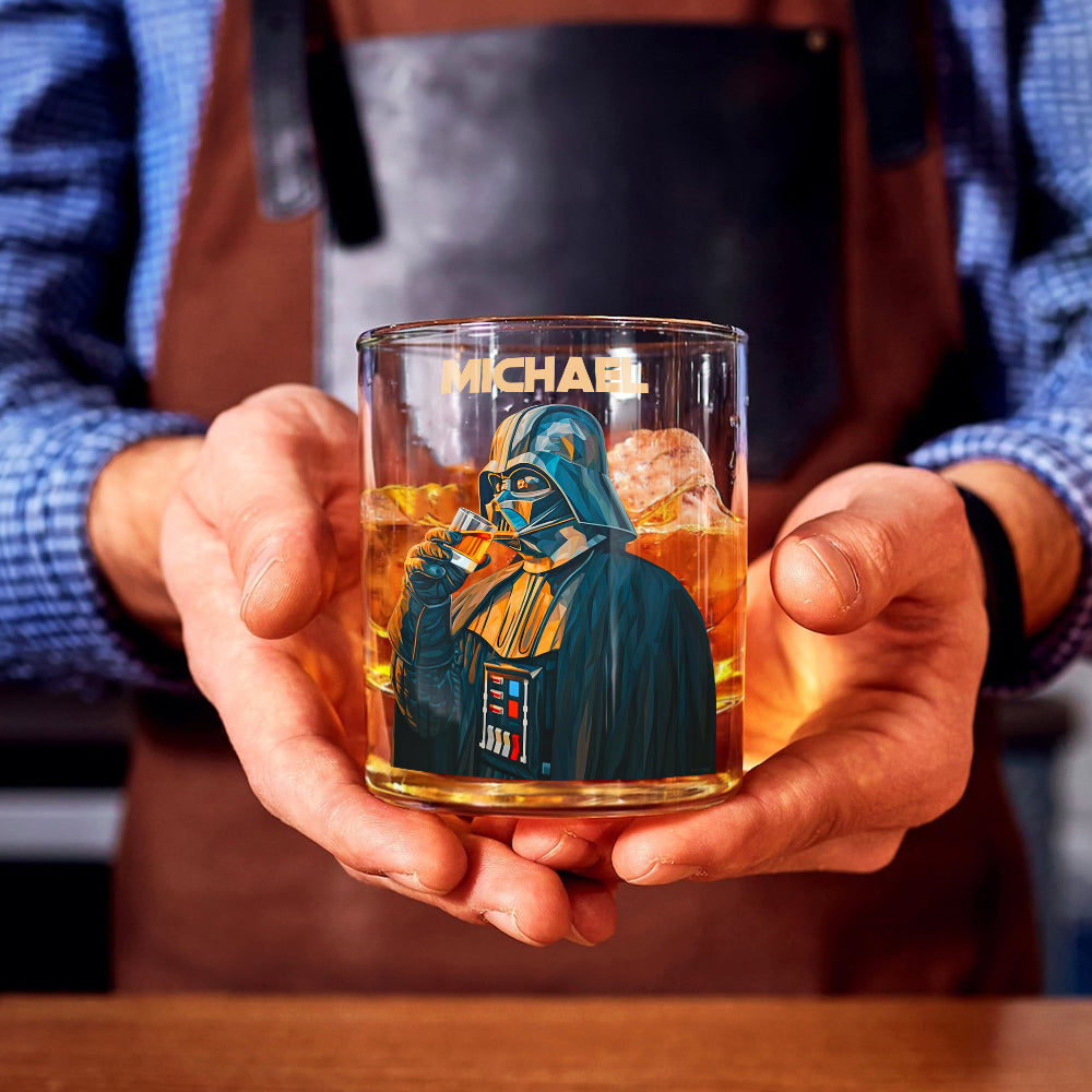 Personalized Darth Vader Whiskey Glass Custom Name Gift for Him Whiskey Glass GradoCreations