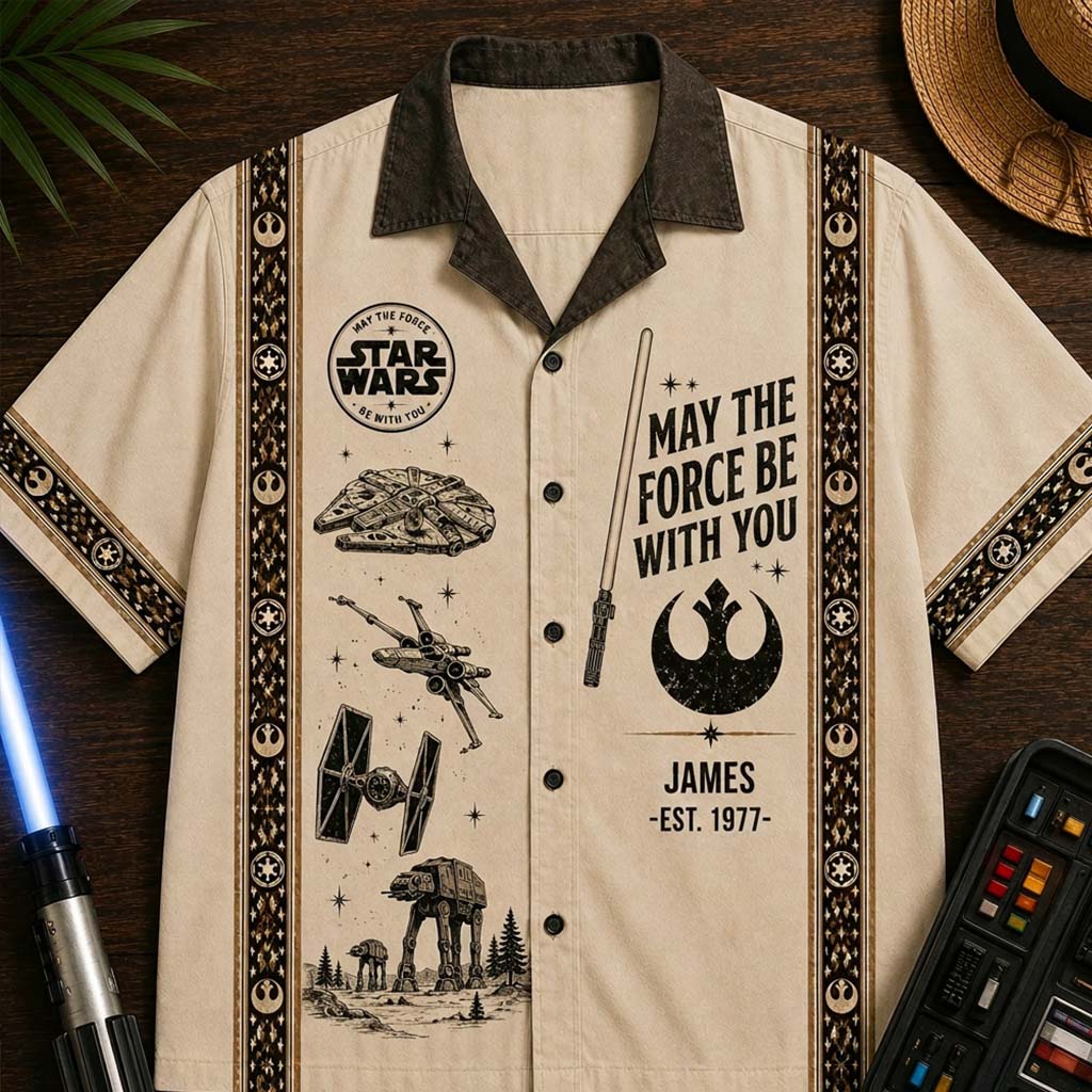 Personalized Star Wars Hawaiian Shirt Custom Name Gift Hawaiian Shirt GradoCreations