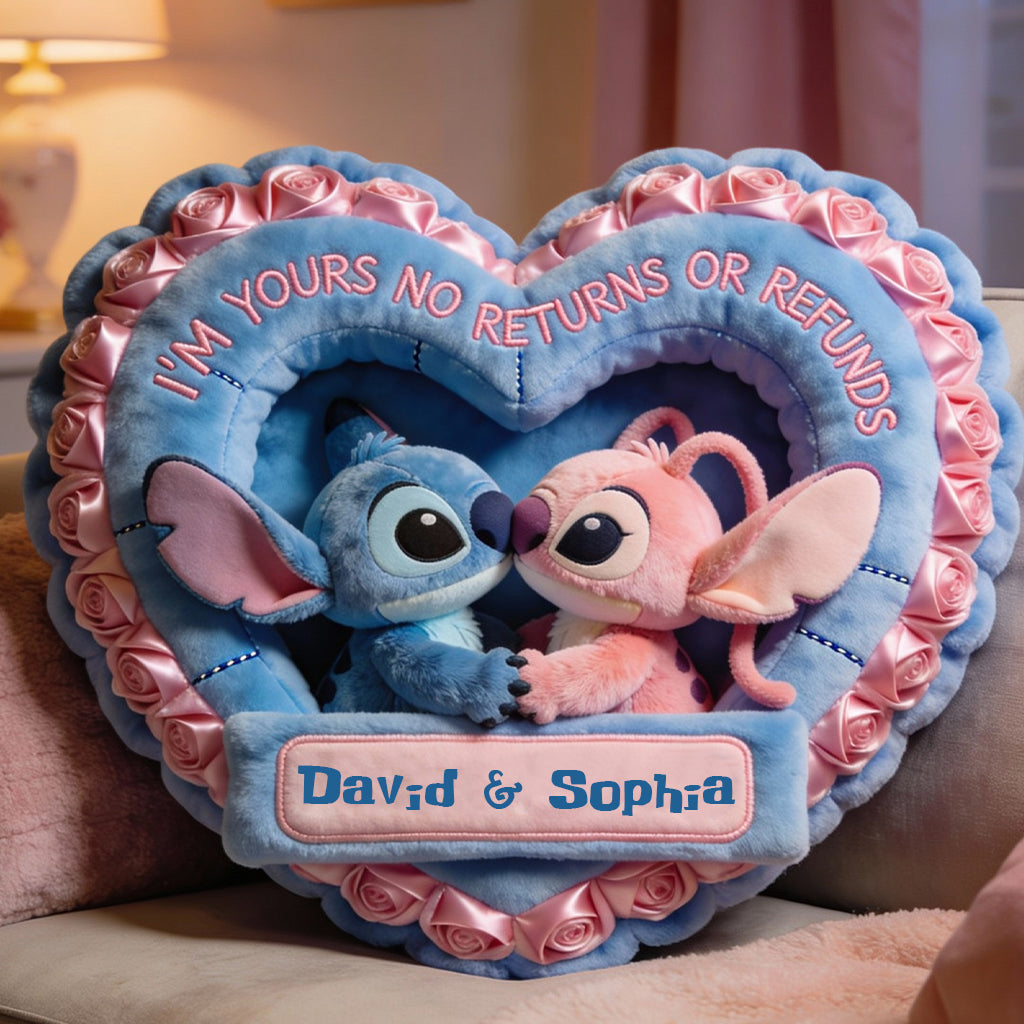 Personalized Heart-Felt Faux Fur Pillow Custom Name Gift Faux Fur Shaped Pillow GradoCreations