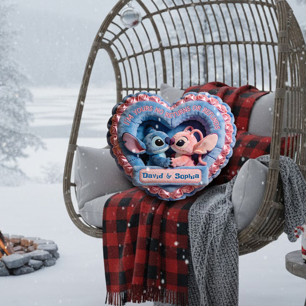 Personalized Heart-Felt Faux Fur Pillow Custom Name Gift Faux Fur Shaped Pillow GradoCreations