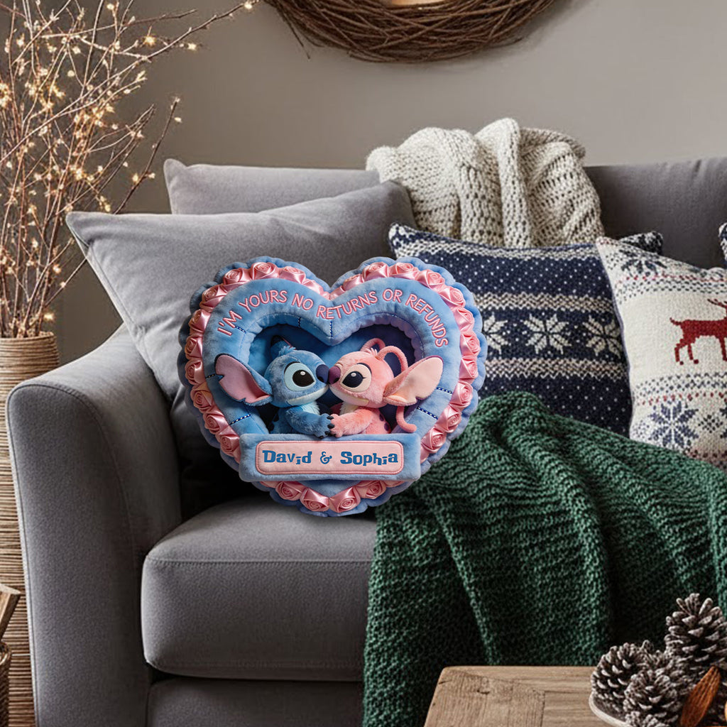 Personalized Heart-Felt Faux Fur Pillow Custom Name Gift Faux Fur Shaped Pillow GradoCreations