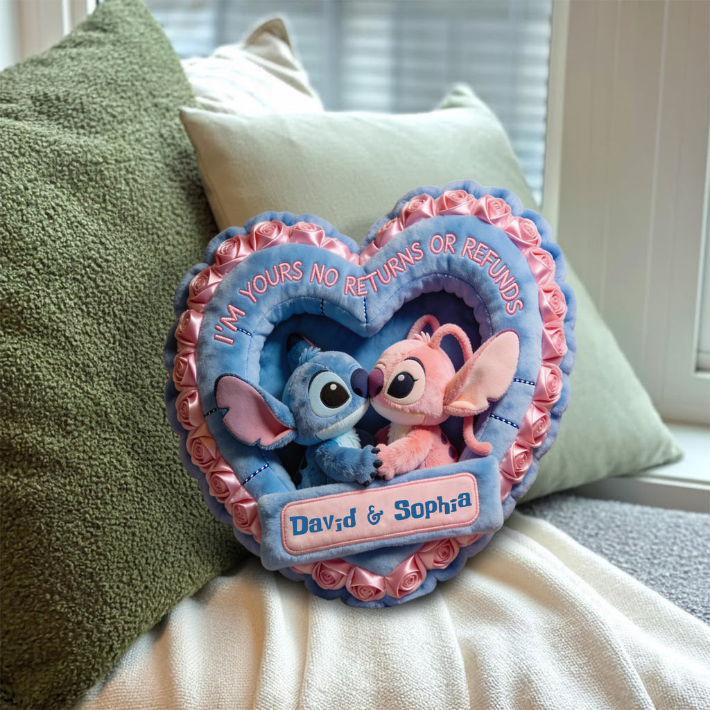 Personalized Heart-Felt Faux Fur Pillow Custom Name Gift Faux Fur Shaped Pillow GradoCreations