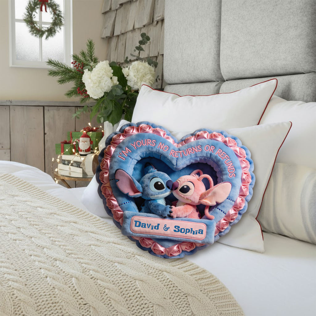 Personalized Heart-Felt Faux Fur Pillow Custom Name Gift Faux Fur Shaped Pillow GradoCreations