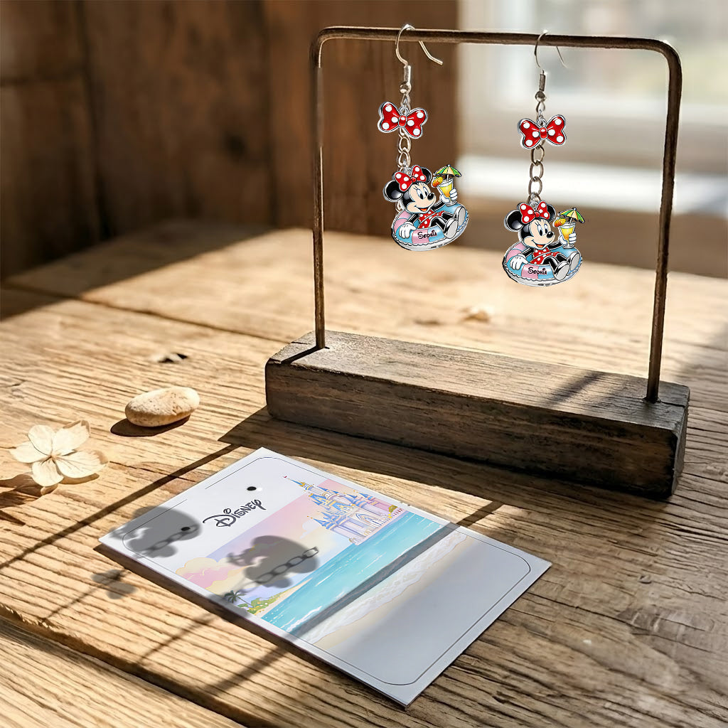 Personalized Disney Mouse Earrings with Custom Card Gift for Kids Earrings With Card GradoCreations