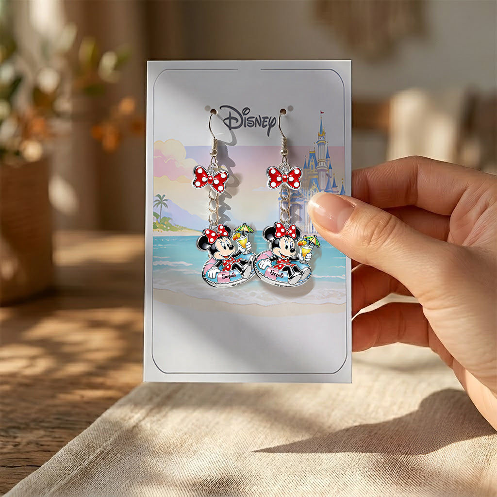 Personalized Disney Mouse Earrings with Custom Card Gift for Kids Earrings With Card GradoCreations