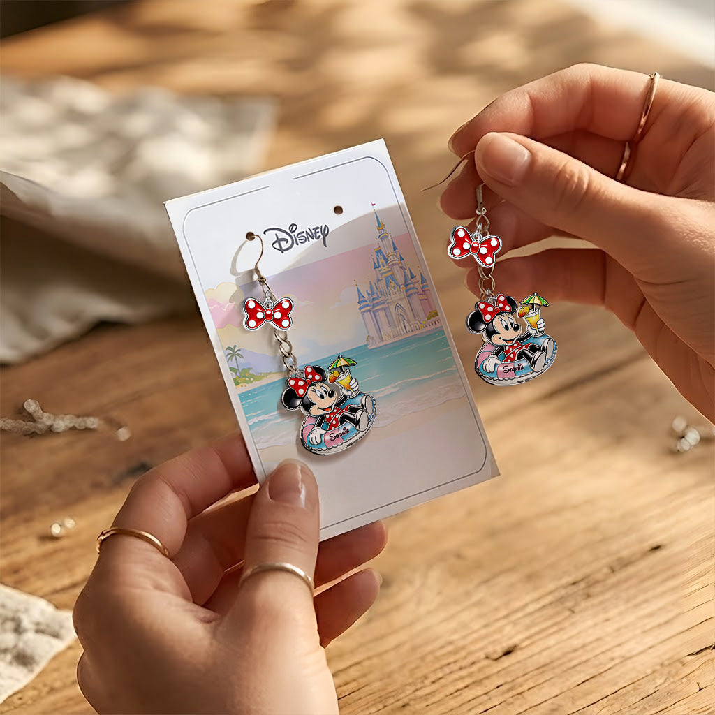 Personalized Disney Mouse Earrings with Custom Card Gift for Kids Earrings With Card GradoCreations