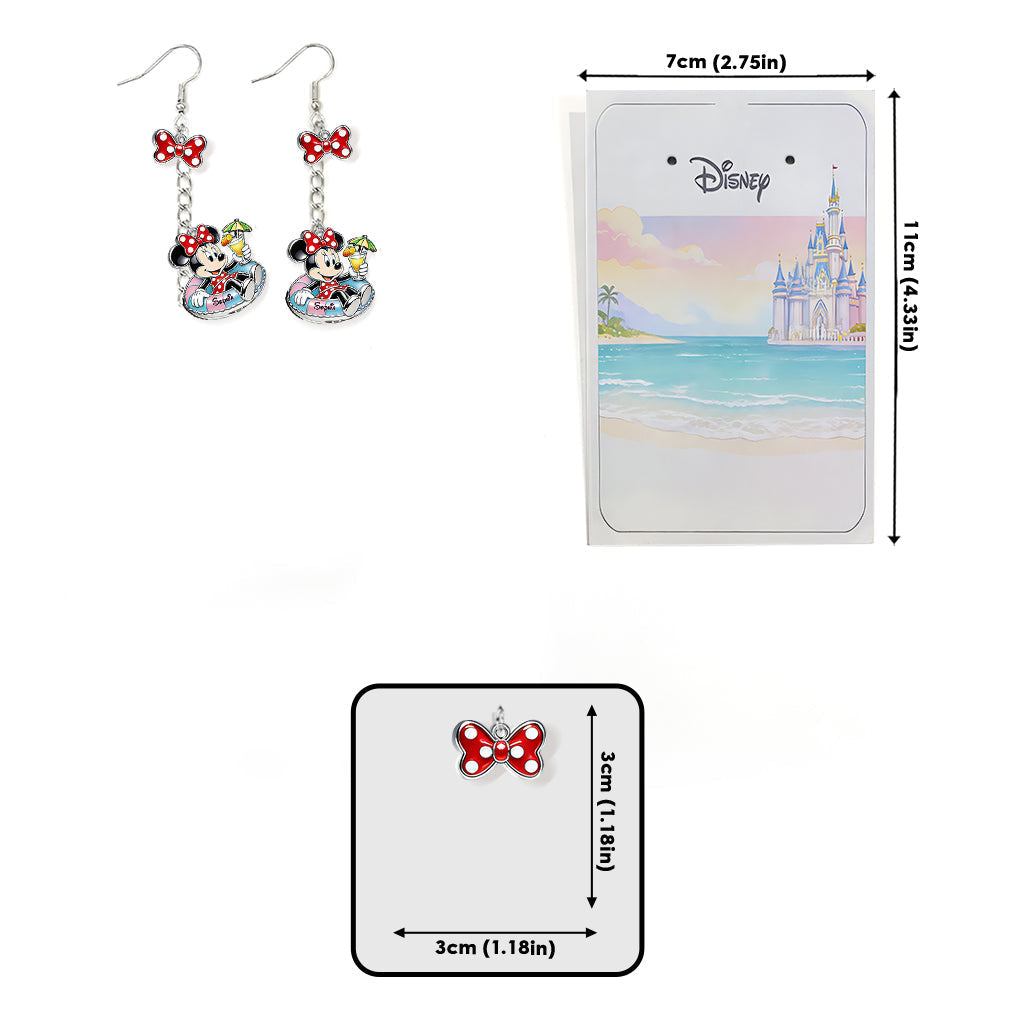 Personalized Disney Mouse Earrings with Custom Card Gift for Kids Earrings With Card GradoCreations
