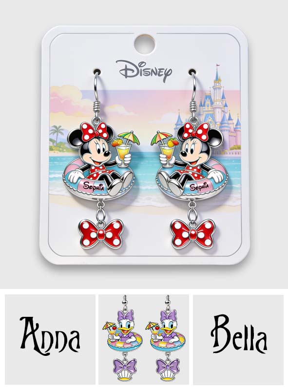 Personalized Disney Mouse Earrings with Custom Card Gift for Kids Earrings With Card GradoCreations