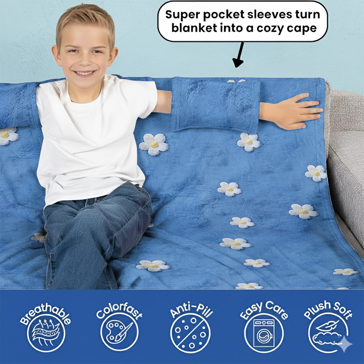 Personalized Stitch Wearable Blanket for Kids and Adults Wearable Blanket GradoCreations