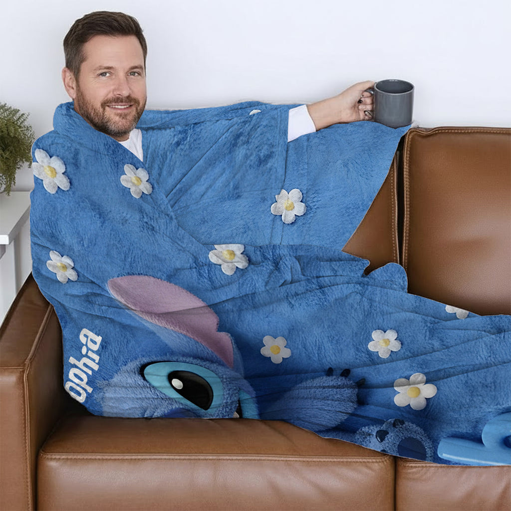 Personalized Stitch Wearable Blanket for Kids and Adults Wearable Blanket GradoCreations