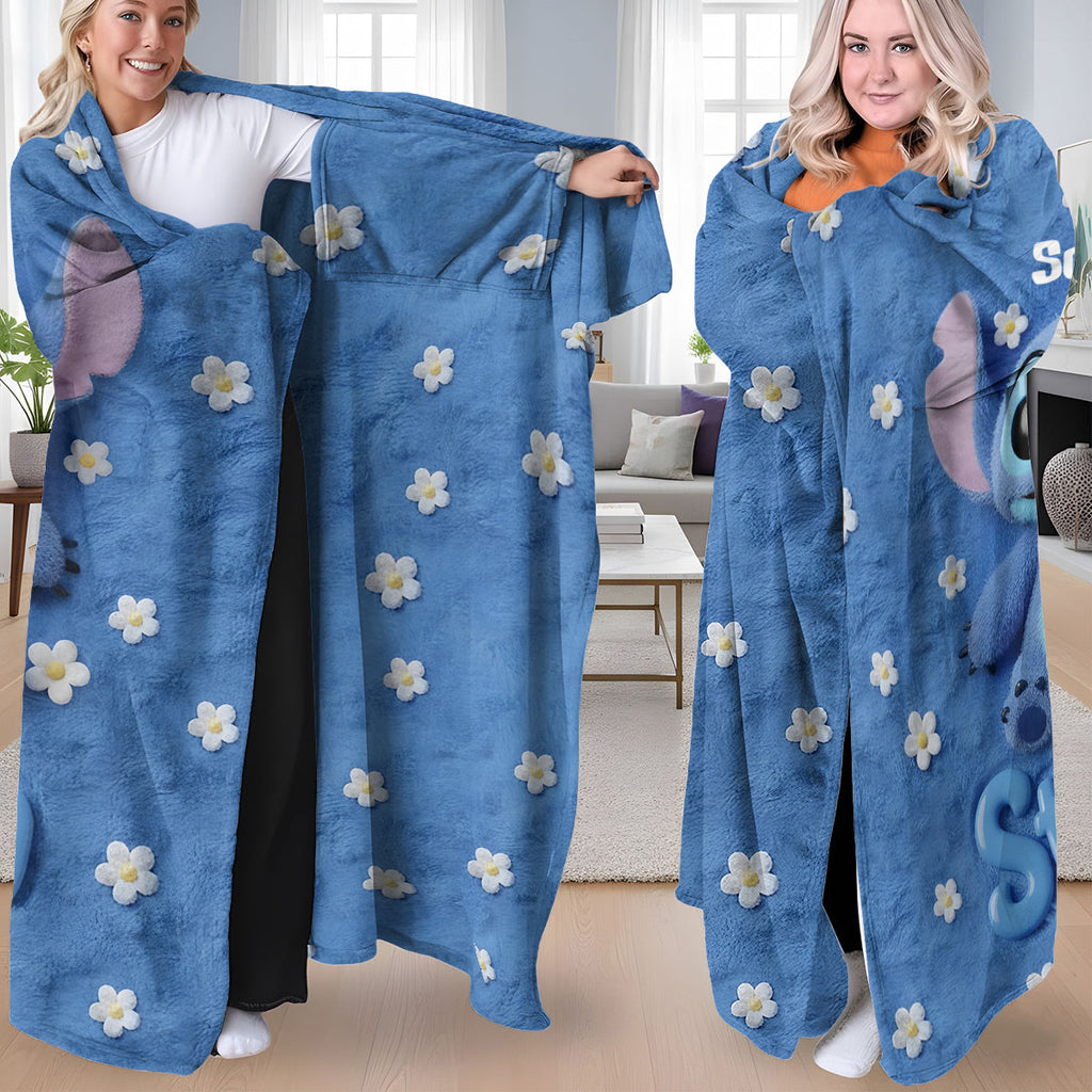 Personalized Stitch Wearable Blanket for Kids and Adults Wearable Blanket GradoCreations