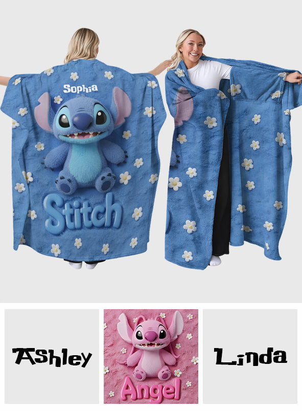 Personalized Stitch Wearable Blanket for Kids and Adults Wearable Blanket GradoCreations