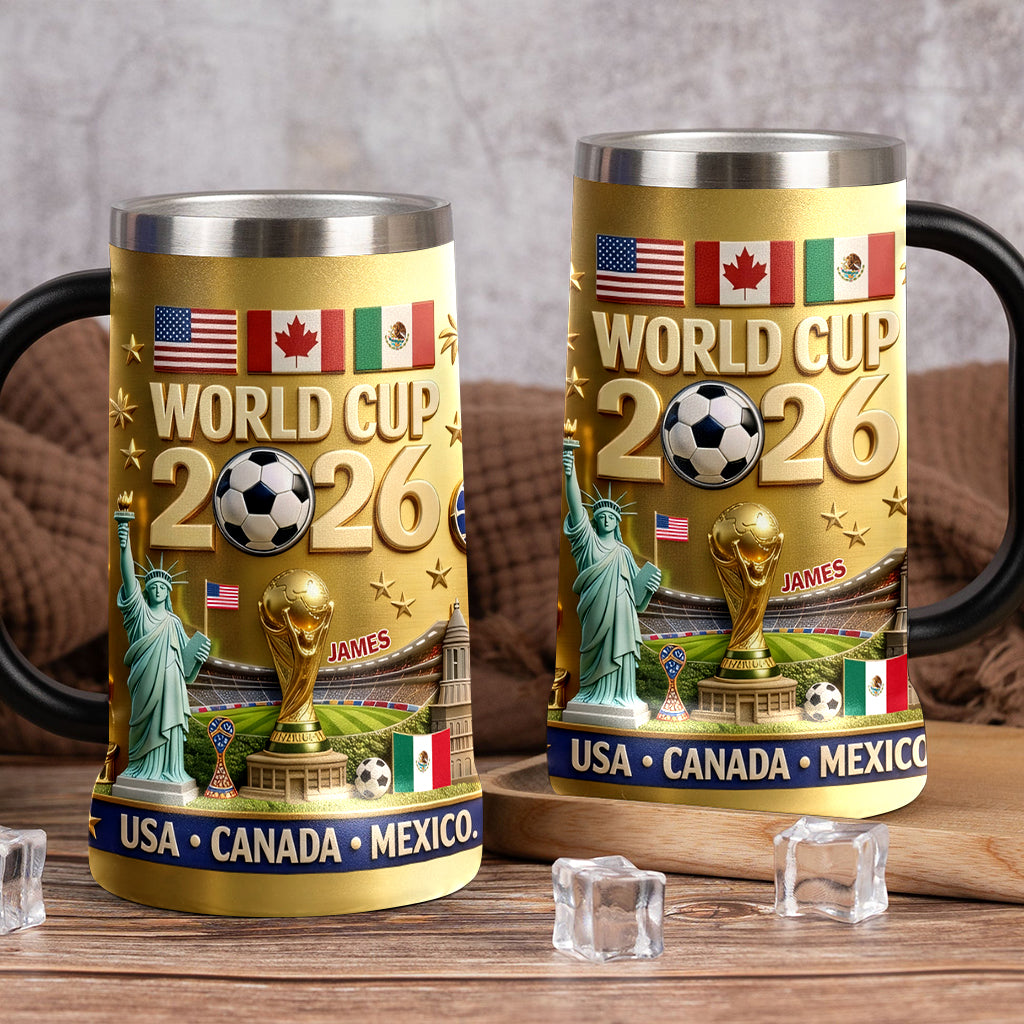 Personalized Beer Stein World Cup 2026 Gift for Soccer Fans