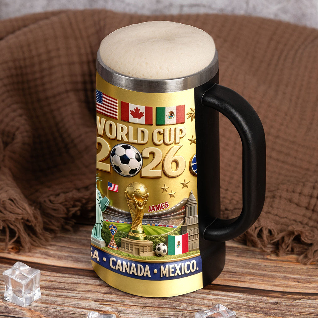 Personalized Beer Stein World Cup 2026 Gift for Soccer Fans