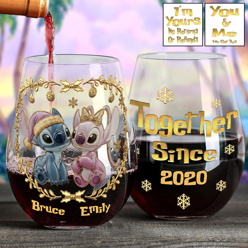 Personalized Ohana All Over Wine Glass Custom Name Gift All Over Wine Glass GradoCreations