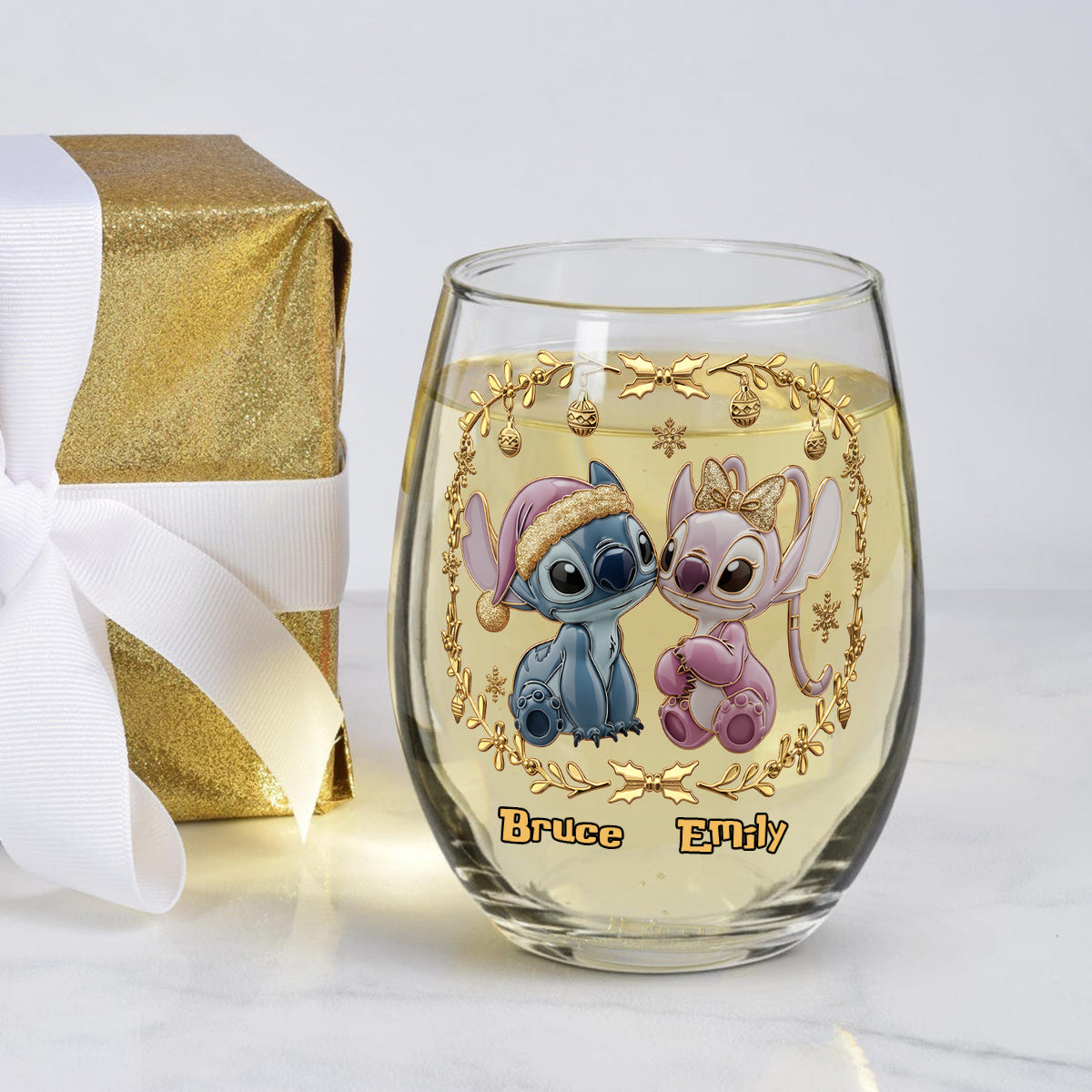 Personalized Ohana All Over Wine Glass Custom Name Gift All Over Wine Glass GradoCreations