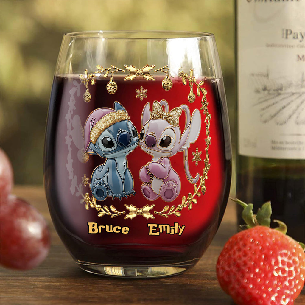 Personalized Ohana All Over Wine Glass Custom Name Gift All Over Wine Glass GradoCreations