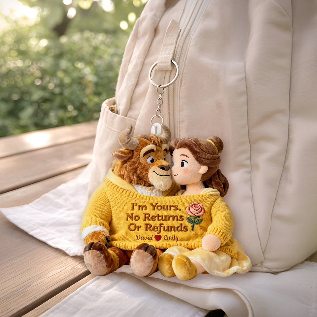 Personalized Beauty and the Beast Plush Keychain Custom Gift Plush Keychain GradoCreations