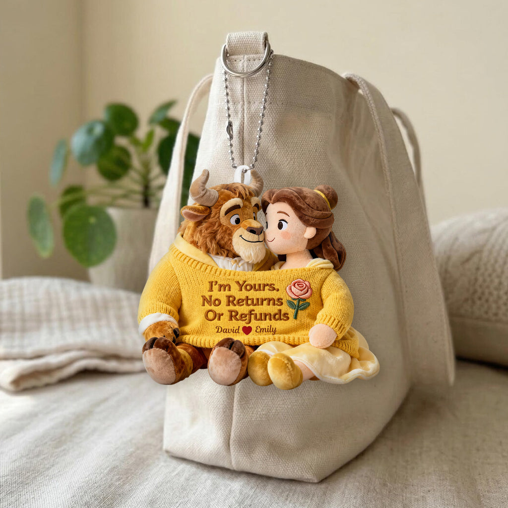 Personalized Beauty and the Beast Plush Keychain Custom Gift Plush Keychain GradoCreations