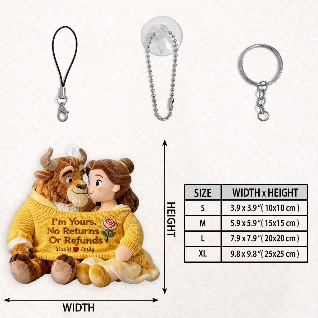 Personalized Beauty and the Beast Plush Keychain Custom Gift Plush Keychain GradoCreations