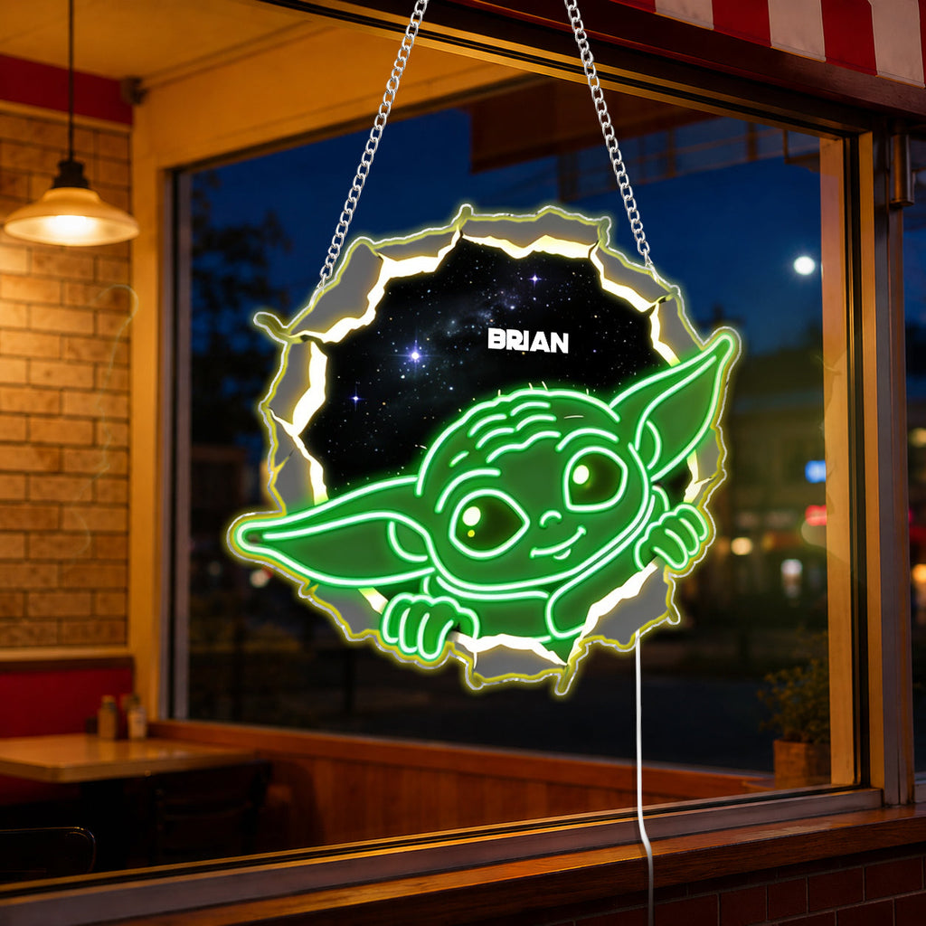 Personalized Neon LED Light Sign Custom Baby Yoda Design Gift Neon LED Light Sign GradoCreations