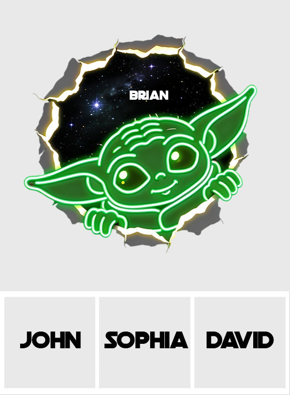 Personalized Neon LED Light Sign Custom Baby Yoda Design Gift Neon LED Light Sign GradoCreations