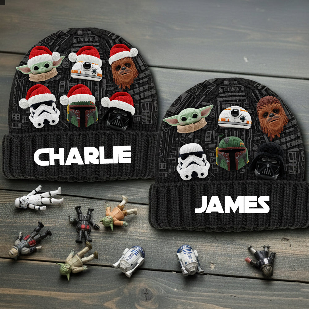 Personalized Force Beanie Hat Custom Name Gift for Christmas Beanie Hat GradoCreations