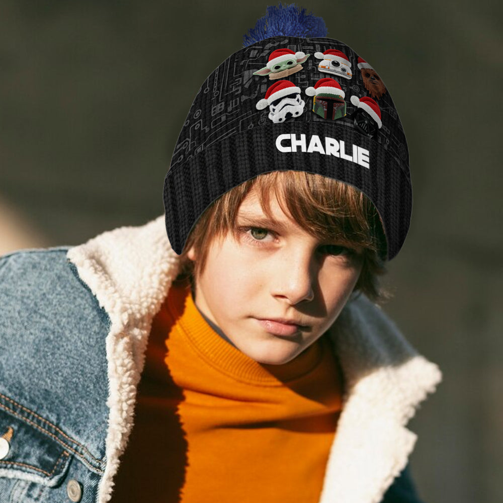 Personalized Force Beanie Hat Custom Name Gift for Christmas Beanie Hat GradoCreations