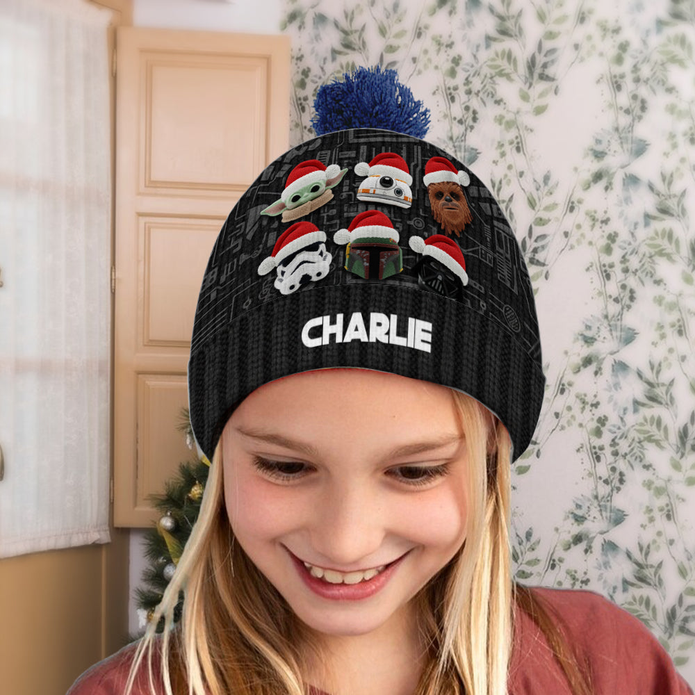 Personalized Force Beanie Hat Custom Name Gift for Christmas Beanie Hat GradoCreations